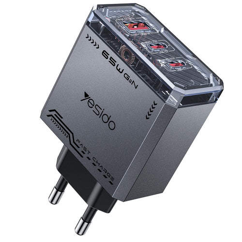 BTHG C02 - Yesido YC101 65W GaN Charger (Black, EU Plug) - product view