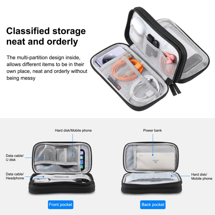 BTHG P01 black tech pouch double-layer interior with mesh pockets