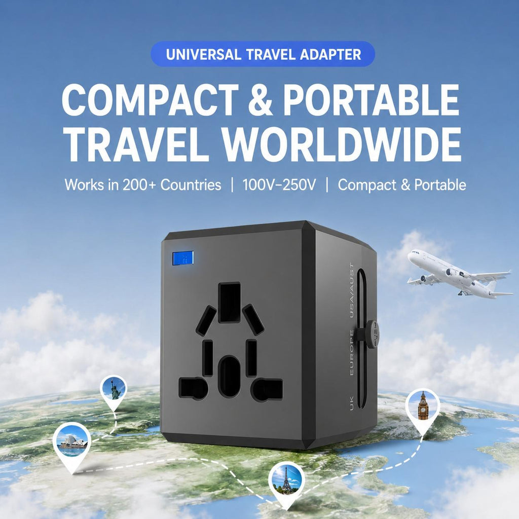BTHG T01 - Travel Adapter USB-C + USB-A, 3.4A (Black) - detail 1